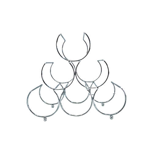 Bottle Rack - 6 Bottle Triangle - Silver