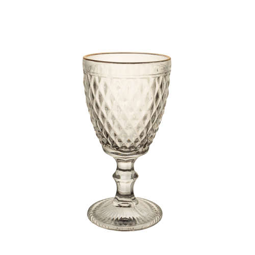 Stemware - Wine Glass - Thick Crystal Gold Rim - 6's