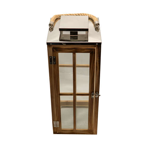 Wooden Lantern - 1pc