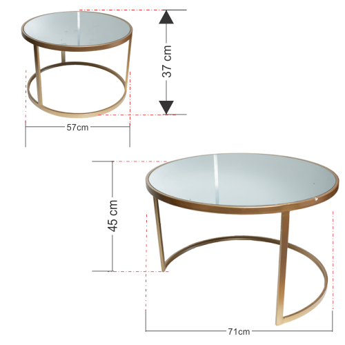 Coffee Table - 2pc Nested Mirror