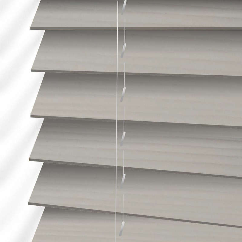 Faux Wood Blinds - Ready Made - 600Wx900H / Pewter