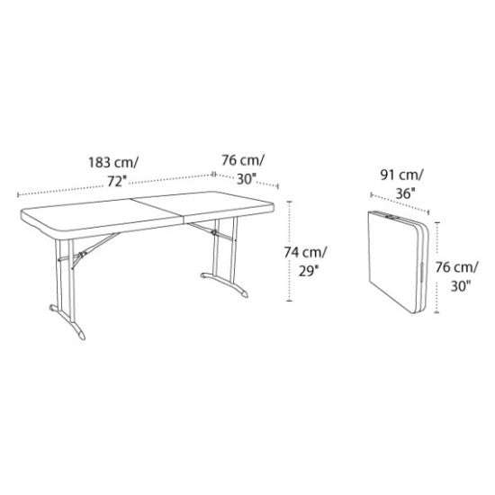 6 Seater Folding Rectangular Trestle Table