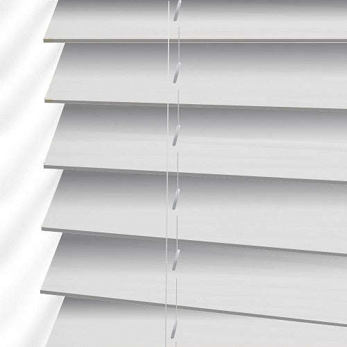 Faux Wood Blinds - Ready Made - 1200Wx1500H / White