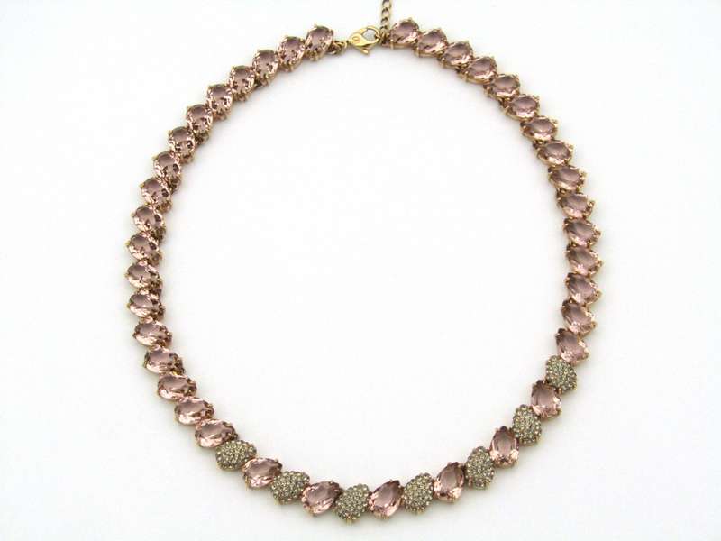 Swarovski pear-cut pink necklace.