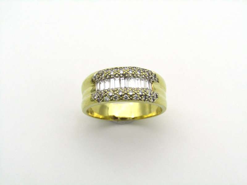 18K gold diamond ring.