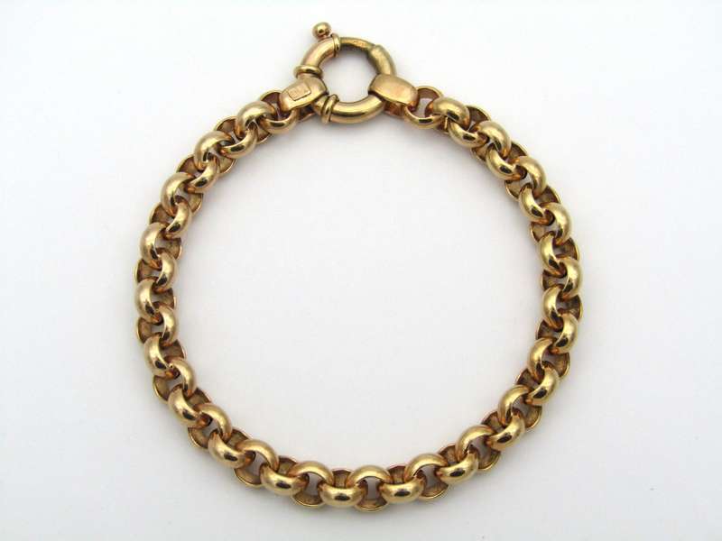9K gold belcher/rolo link bracelet by UnoAerre.