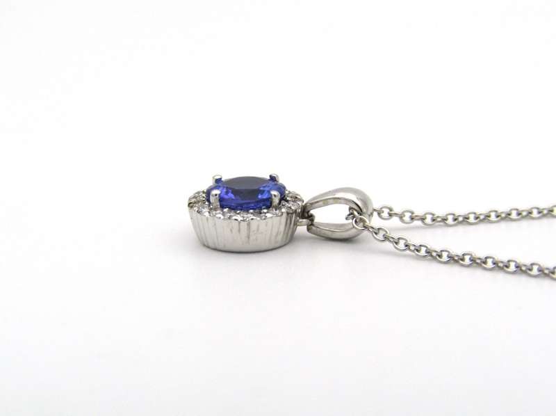 18K gold tanzanite and diamond pendant by Browns.