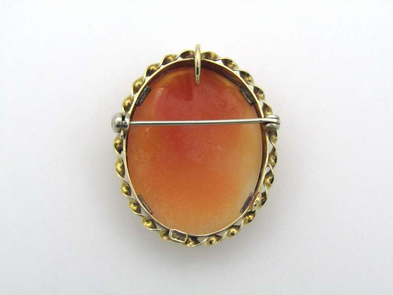 9K gold shell cameo brooch/pendant.