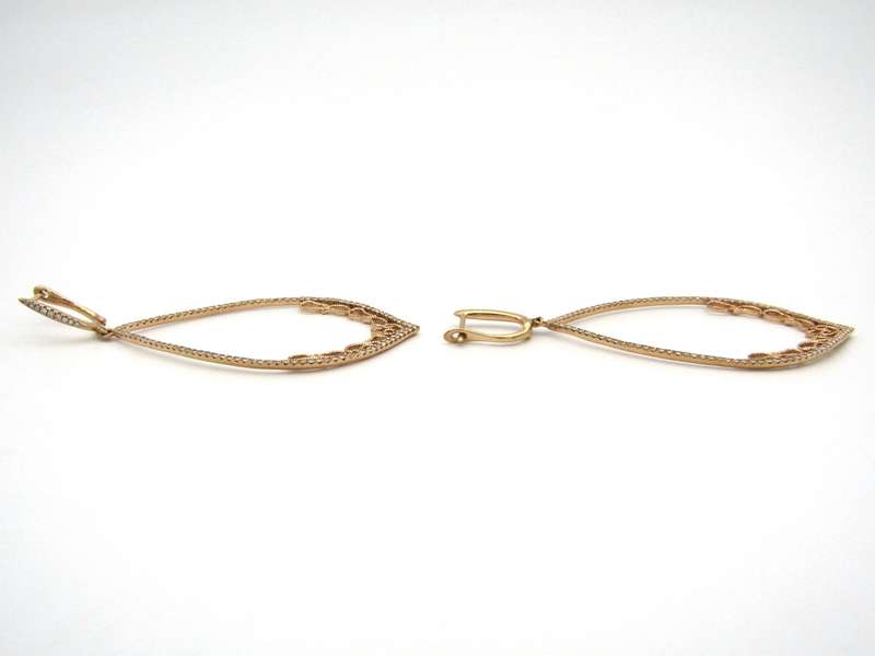 14K gold diamond dangle  earrings