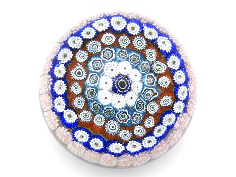 Murano Millefiori Cane Art Glass paperweight possibly by Barovier and Toso, Circa 1970's.