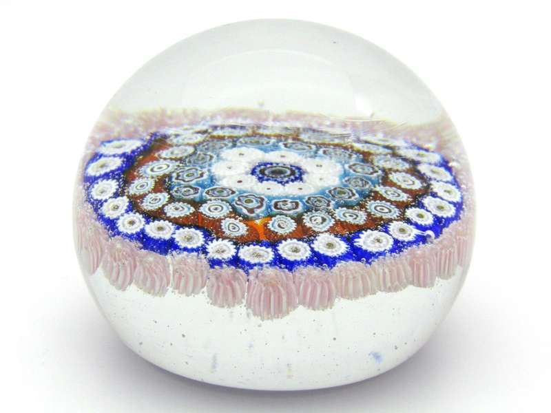 Murano Millefiori Cane Art Glass paperweight possibly by Barovier and Toso, Circa 1970's.