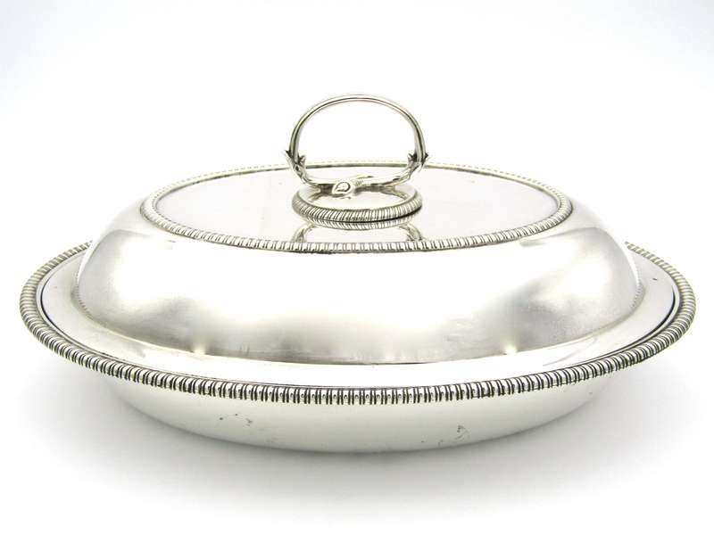 Silver entree dish by William Bateman, London, 1812.