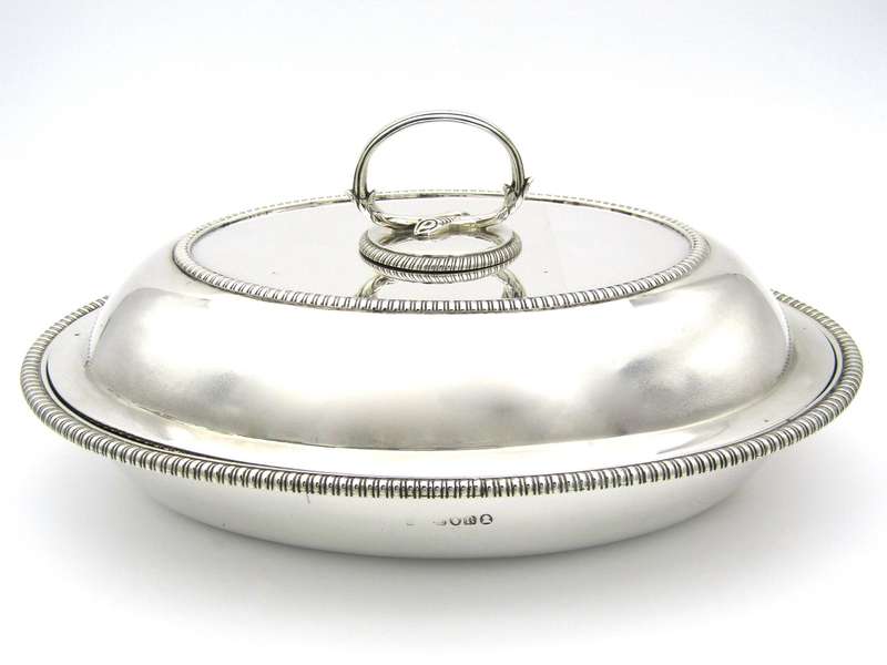 Silver entree dish by William Bateman, London, 1812.
