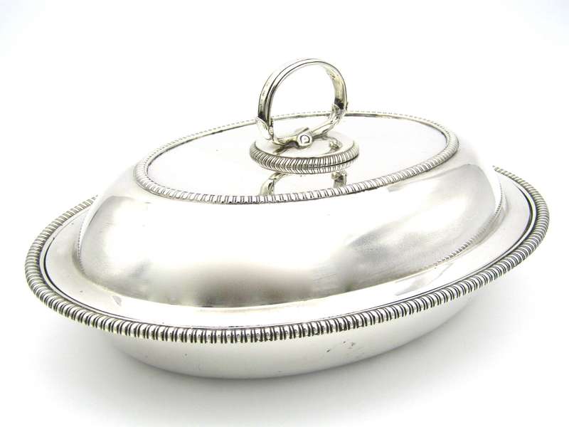Silver entree dish by William Bateman, London, 1812.