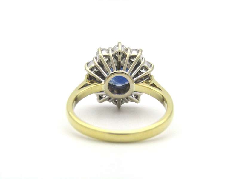 18K gold sapphire and diamond ring, London, 1995.