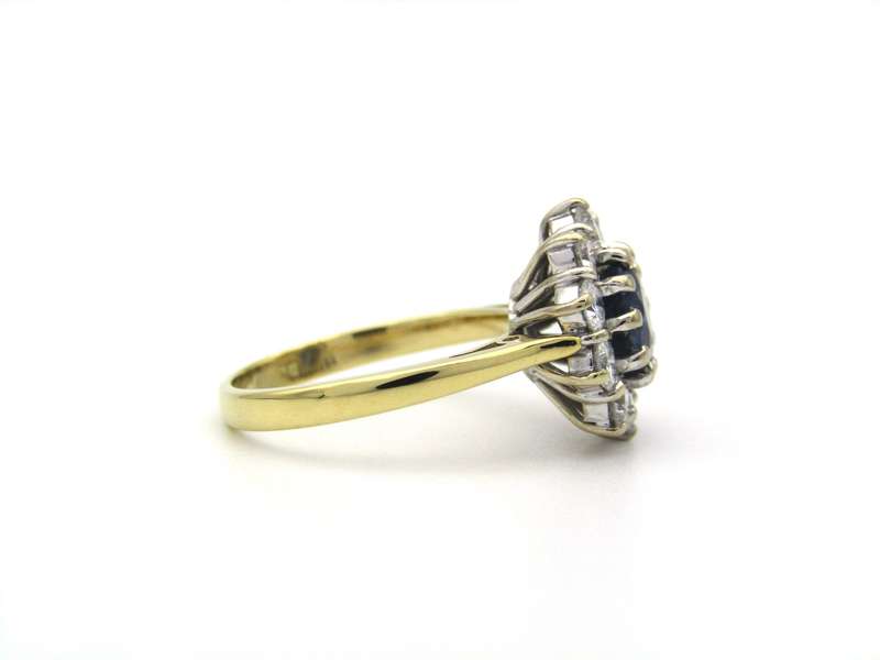 18K gold sapphire and diamond ring, London, 1995.
