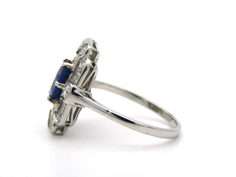 Platinum Art Deco sapphire and diamond ring.