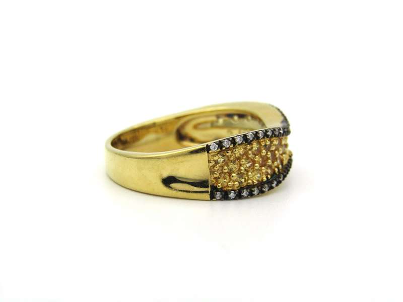 18K gold diamond band ring.
