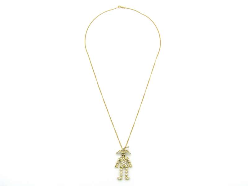 18K gold articulated diamond "Jester" pendant, circa 1980.