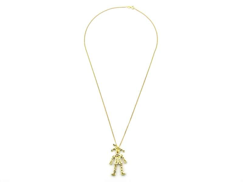 18K gold articulated diamond "Jester" pendant, circa 1980.