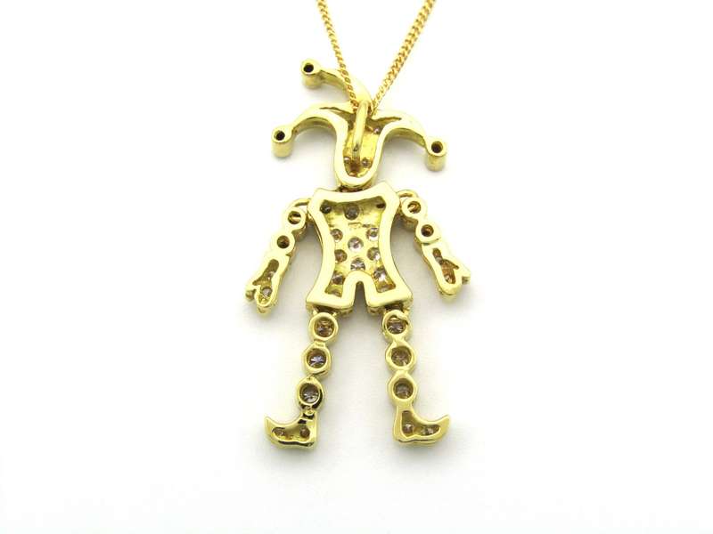 18K gold articulated diamond "Jester" pendant, circa 1980.