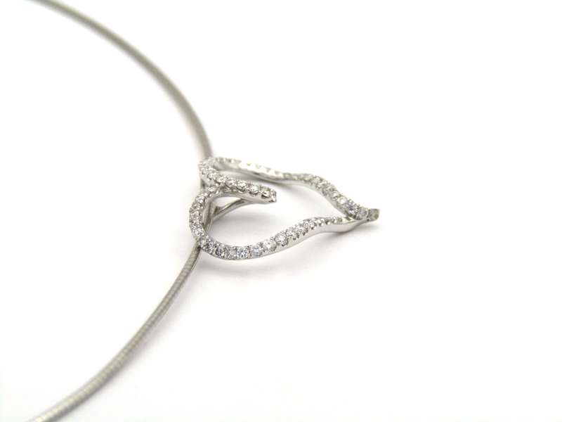 18K gold diamond heart slide pendant.
