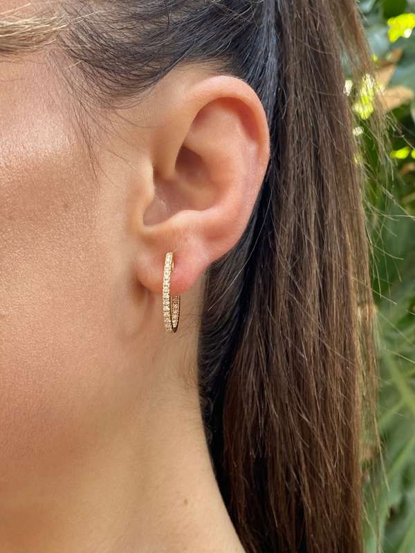 18K gold diamond hoop earrings by Browns.