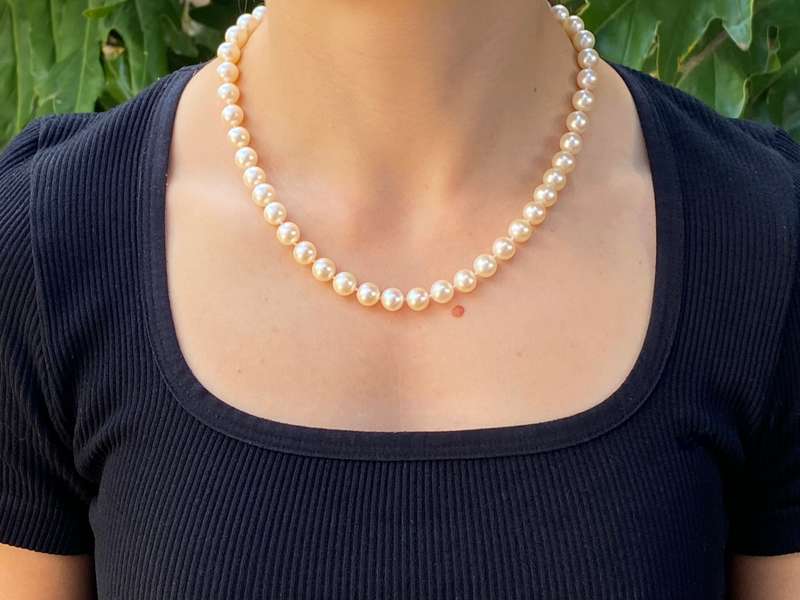 18K gold pearl and diamond necklace by Browns.