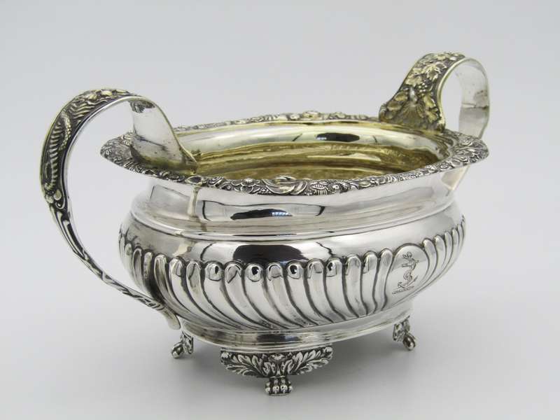George III sterling silver three piece tea set.