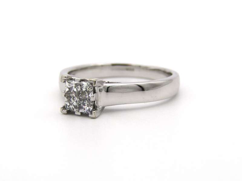 9K gold diamond ring.