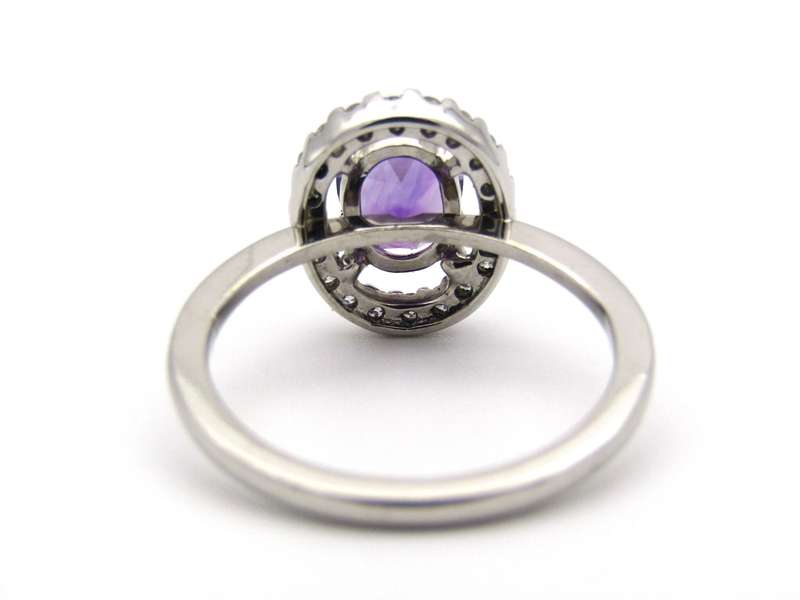 18K gold amethyst and diamond ring.