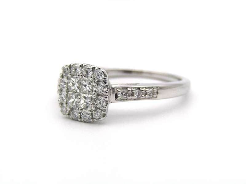 9K gold diamond ring.