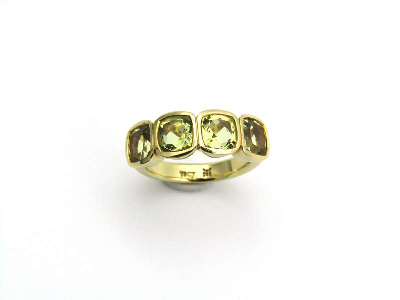 18K gold prasiolite ring.