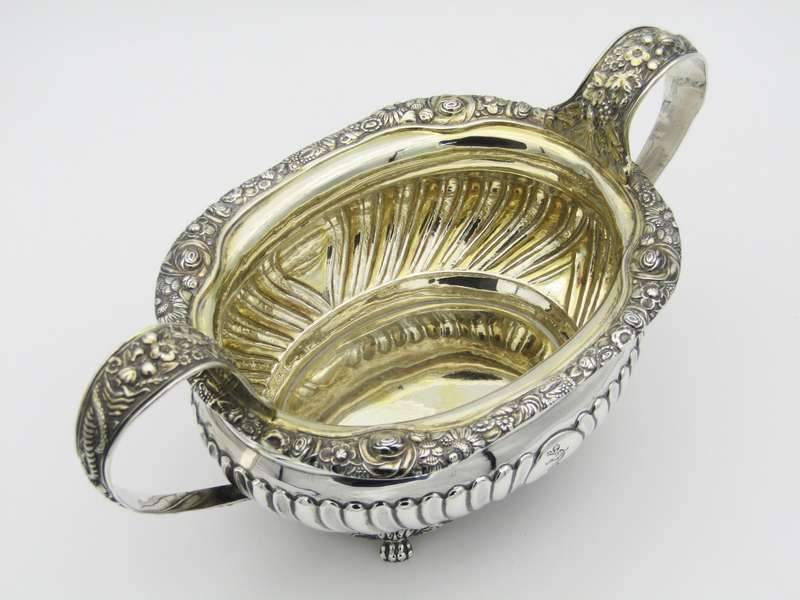 George III sterling silver three piece tea set.