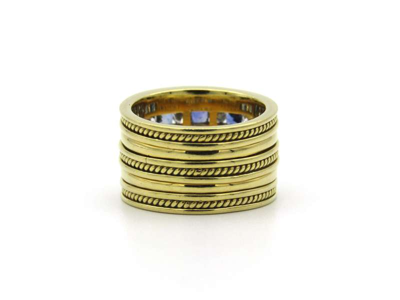 18K gold sapphire and diamond ring.