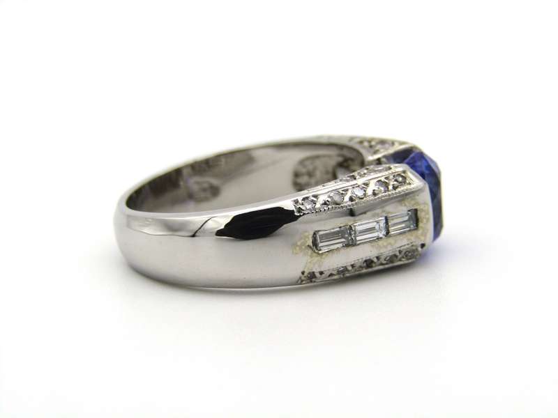 9K gold tanzanite and diamond ring.