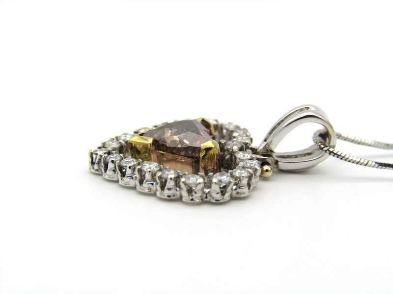 18K gold Champagne diamond pendant.