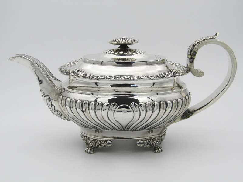 George III sterling silver three piece tea set.