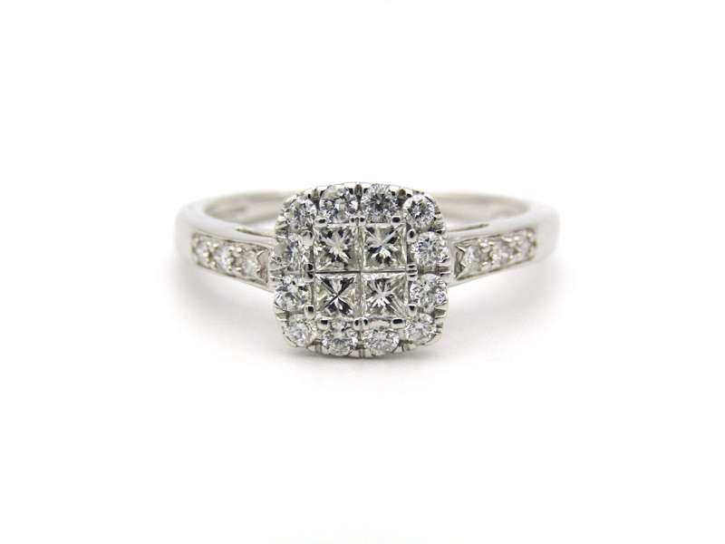 9K gold diamond ring.