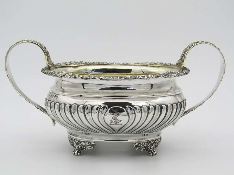 George III sterling silver three piece tea set.