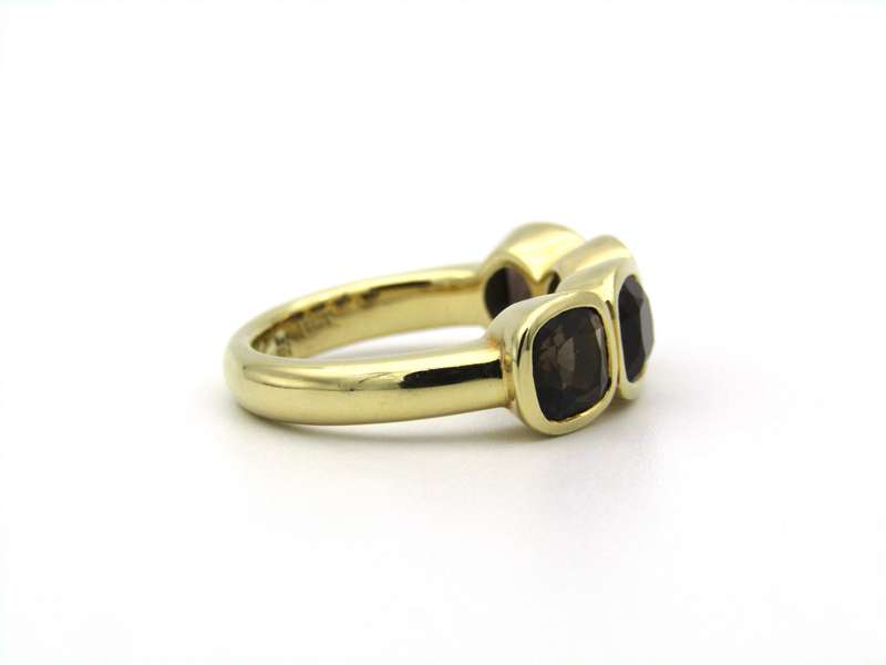 18K gold smoky quartz ring.