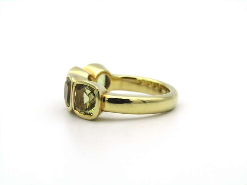 18K gold prasiolite ring.