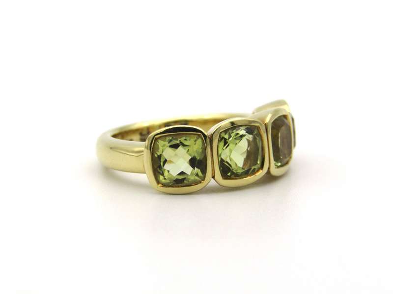 18K gold prasiolite ring.