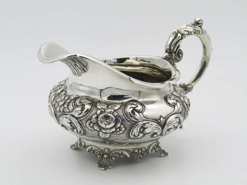 George III sterling silver three piece tea set.