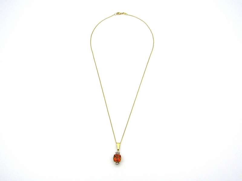 18K gold citrine and diamond pendant by Browns.