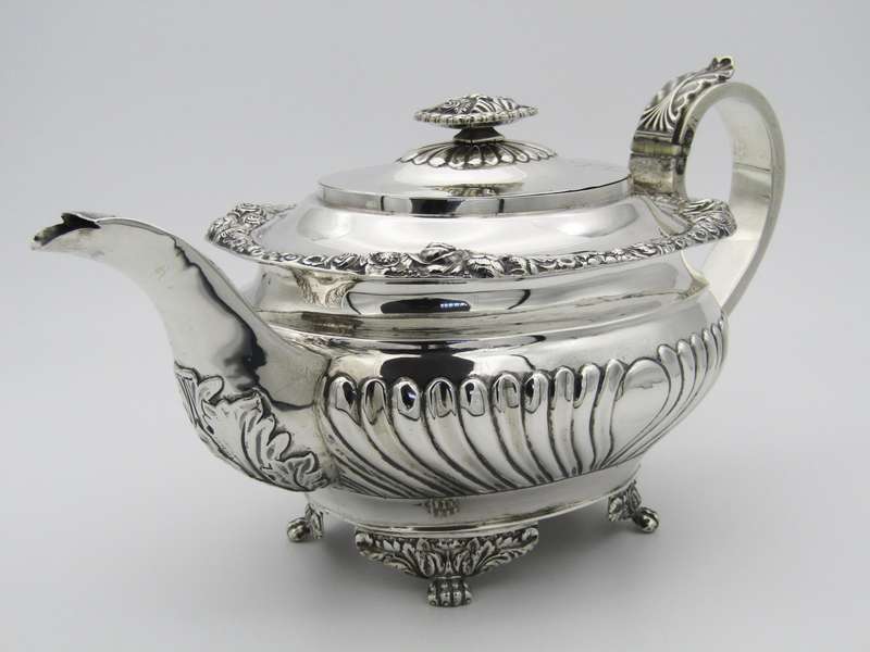 George III sterling silver three piece tea set.