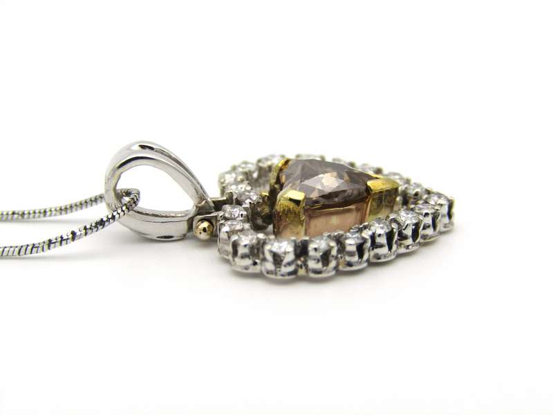 18K gold Champagne diamond pendant.