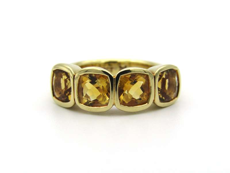 18K gold citrine ring.