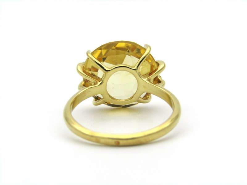 18K gold citrine and diamond ring by Kiara.