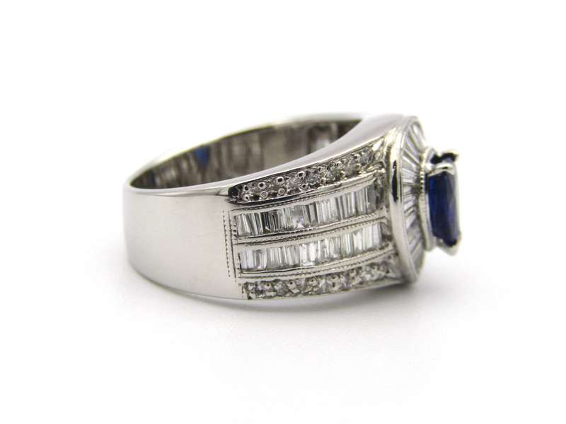 18K gold sapphire and diamond ring.